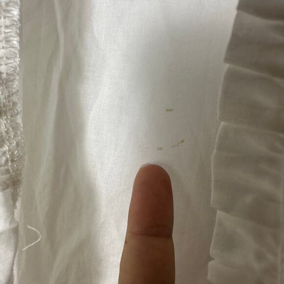 Ella Simone White Lightweight Cotton Ruffle Trim Open Cover Up - Picture 5 of 6